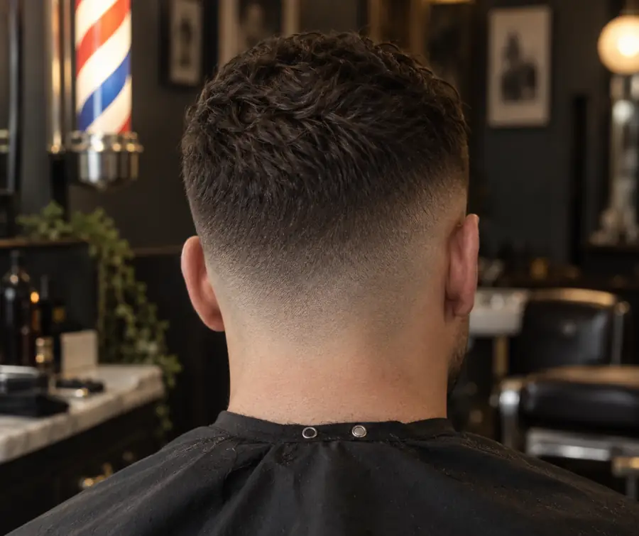 Close-up of a skin fade